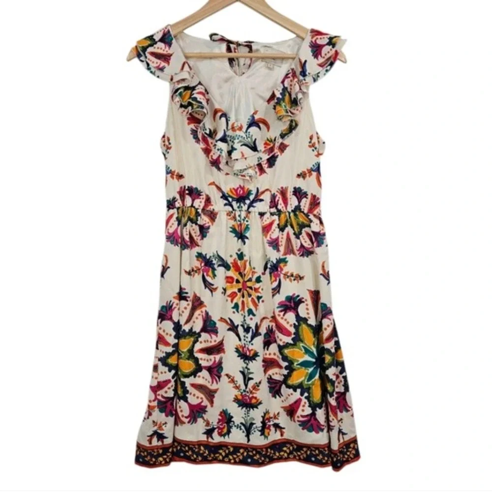 ECI New York Tropical Mini Dress V Neck Resort Vacation Size 2 - Picture 1 of 15